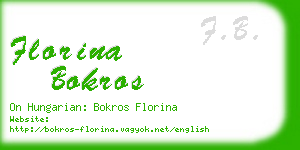 florina bokros business card